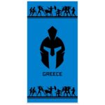 Πετσέτα θαλάσσης περικεφαλαία μπλε Greece
