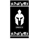 Πετσέτα θαλάσσης περικεφαλαία μαύρη Greece