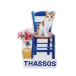 Μαγνητάκι Θάσος καρέκλα γάτα